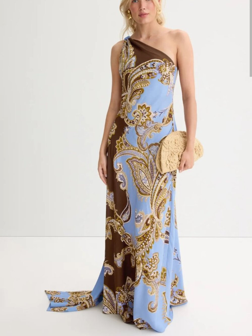 Hemant & Nandita One Shoulder Long Dress Size Medium MSRP $548